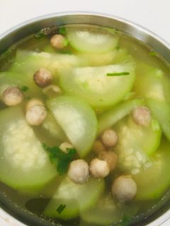 Hình của món Canh bí xanh nấm rơm (chay).
