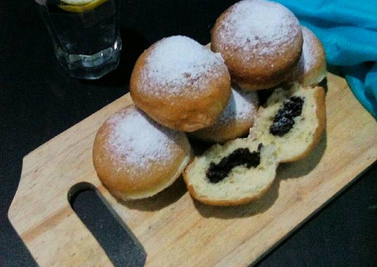 Eggless Donat Isi Meses Coklat Super Kilat (breakfast day #2)