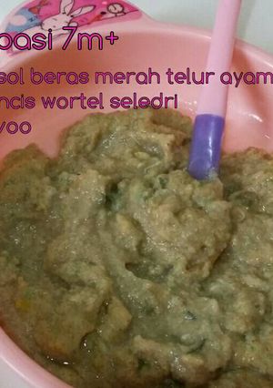 Foto resep Mpasi beras merah telur 7m+