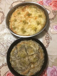 صورة لوصفة صنية الكلاج بالجبنه والجوز