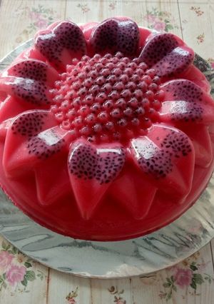 Foto resep Puding buah naga