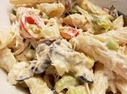 A picture of penne salad