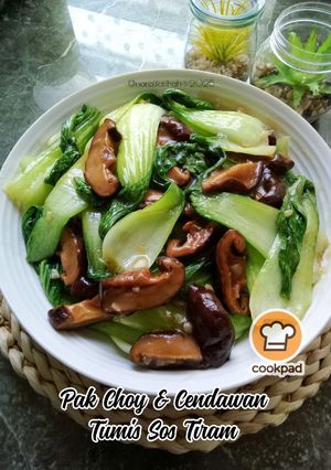 Gambar Pak Choy & Cendawan Tumis Sos Tiram