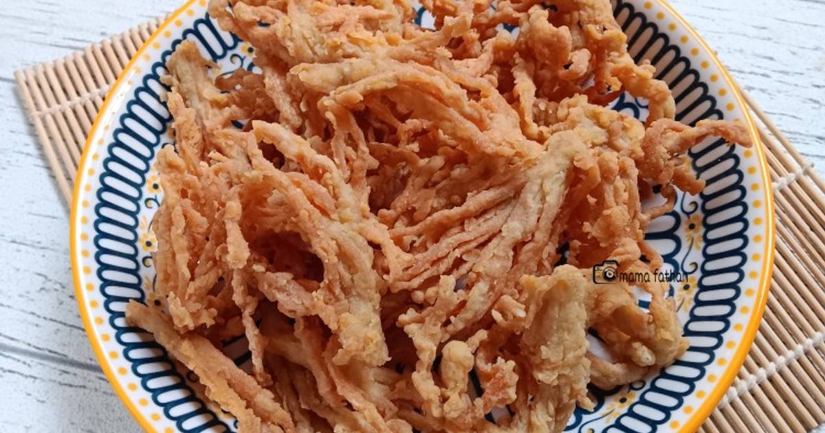 Resep Tempura jamur enoki oleh Mama fathan Cookpad