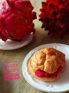 Foto resep Choux Pastry Cream Cheese Dragon Fruit