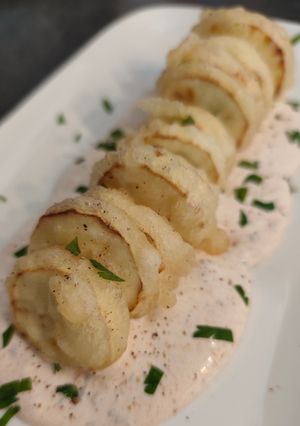 Une photo de Tempura rapide et sans oeuf de courgette