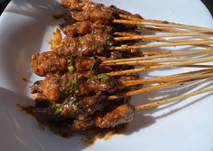 Anti Ribet, Membuat Sate Ayam Teflon Bumbu Saos Kacang Almond Menu Enak