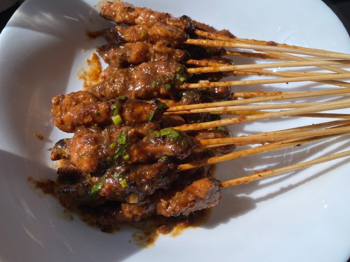 Anti Ribet, Membuat Sate Ayam Teflon Bumbu Saos Kacang Almond Menu Enak