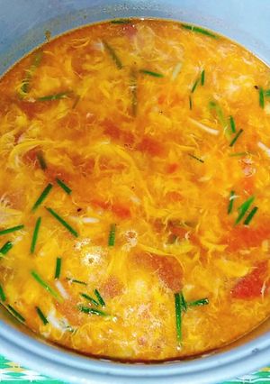 Hình của món Canh mây - canh cà chua trứng.