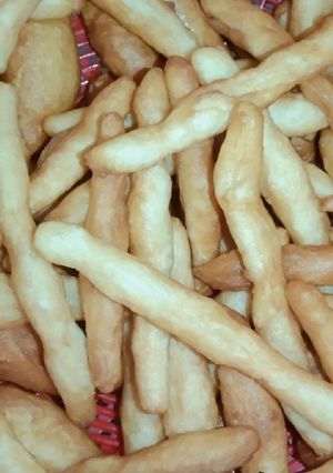 Hình của món Bánh sake que cay.