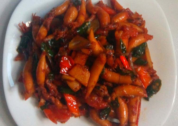 Cara Gampang memasak Cumi Asin Pedas Sederhana Ala Anak Rantau# Lezat