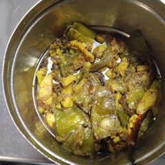 A picture of Aloo sem Sabji(potato and flat beans).