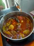 Alubias negras con Arroz del día anterior