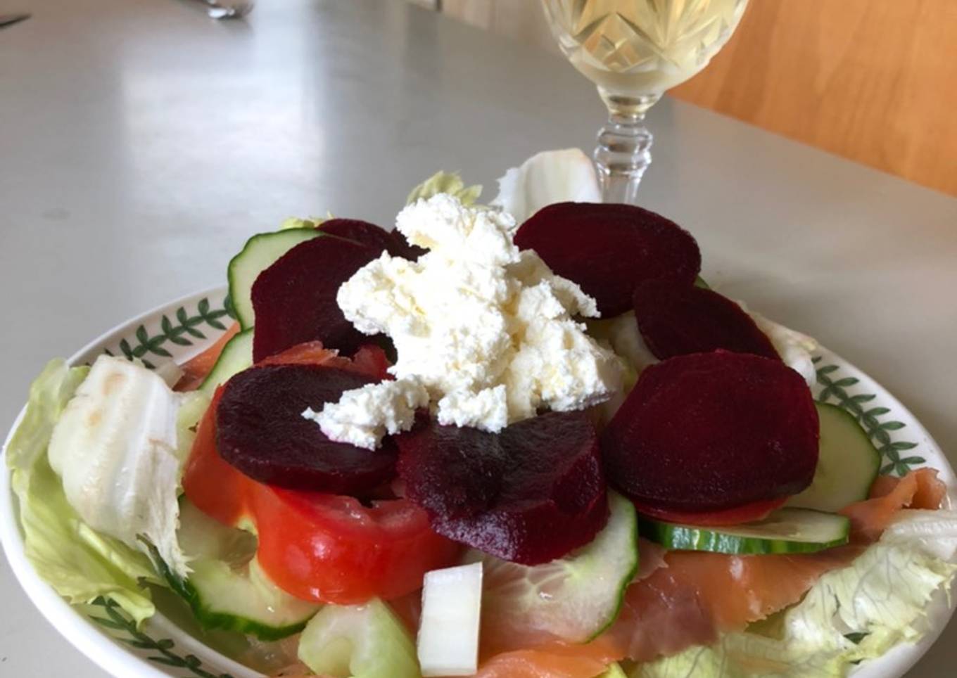 Use-up Smoked Salmon & Breton Cream Cheese Salad