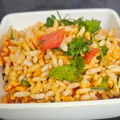 A picture of Dry bhel fireless cooking with puffed rice.