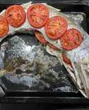 Merluza austral rellena al horno