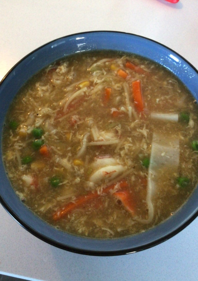 Una foto de Sopa china de Maíz y Cangrejo