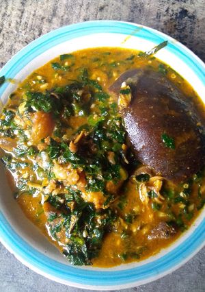 A picture of Ogbono with okro soup.
