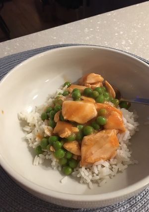 A picture of 5 Minute Salmon Rice for Children.