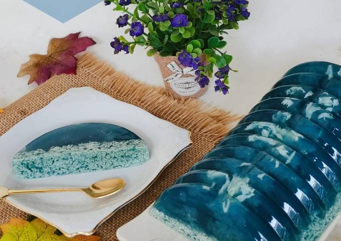 Cara Memasak Resep Puding Lumut Bunga Telang