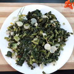 A picture of Mooli bhaji healthy.
