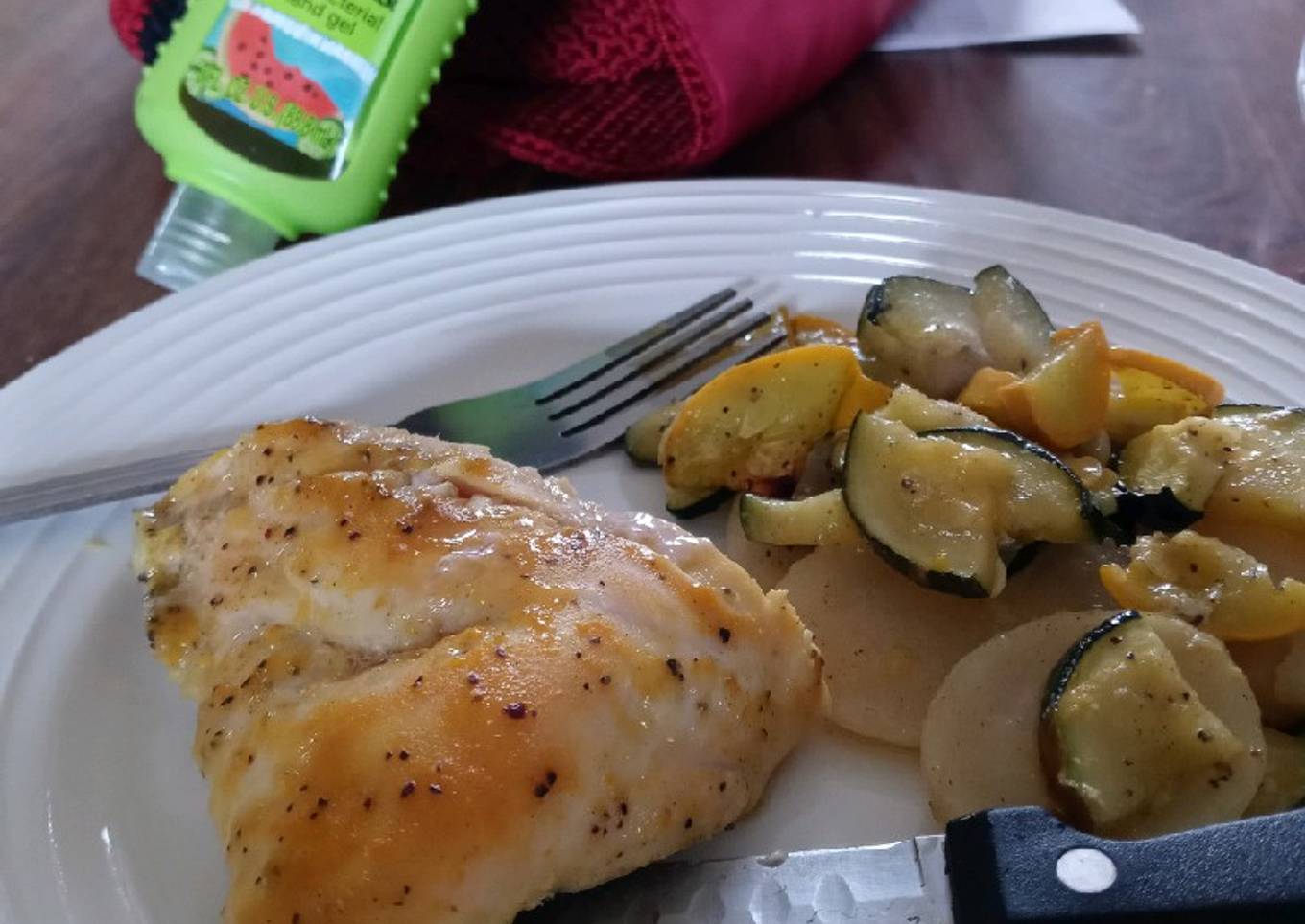 Honey Mustard Chicken w/ Greek Seasoned Veggies