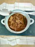 Guiso de lentejas con carrillada y boletus