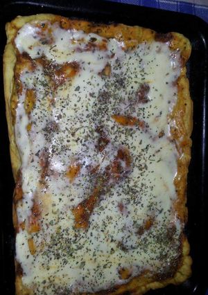 Una foto de Pizza de salvado de avena (vegetariana) 😋😎
