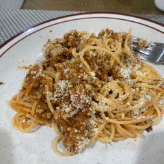 A picture of Spaghetti Bolognese with Minced Pork.
