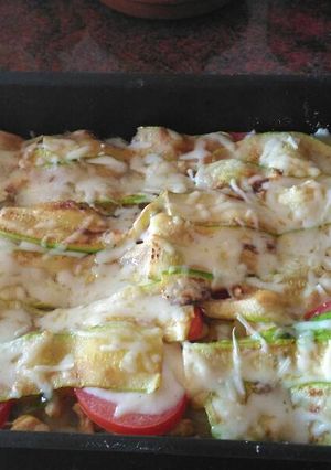Una foto de Verduras con pavo al horno