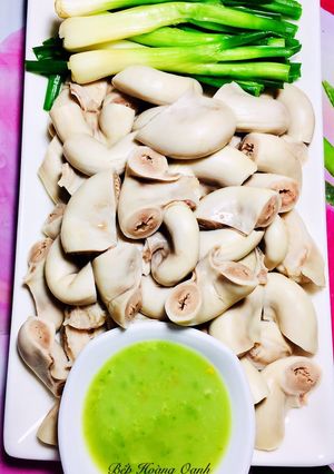 Hình của món Dồi Trường Hấp Gừng.