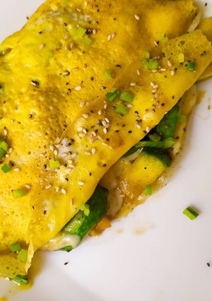 Una foto de Omelette de zapallitos expres