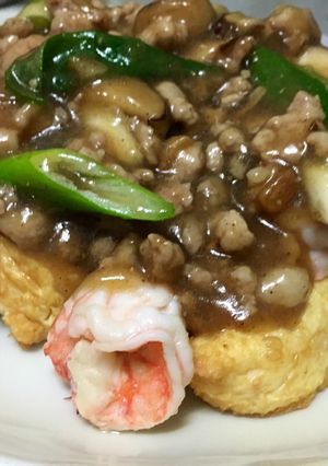 รูปของ เต้าหู้ไข่ทรงเครื่อง🦐🌱🍤🥚🐷