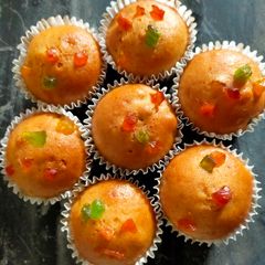 A picture of Orange Tutti Frutti Muffins.
