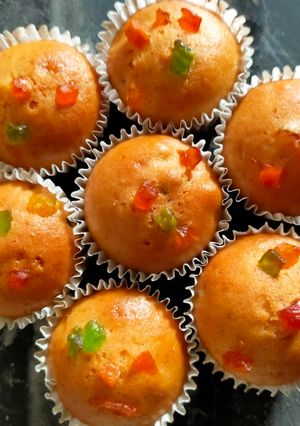 A picture of Orange Tutti Frutti Muffins.