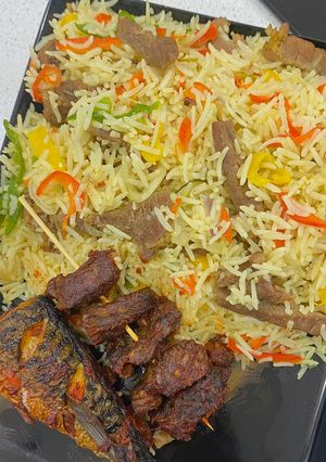 A picture of Beef Stir fry rice.
