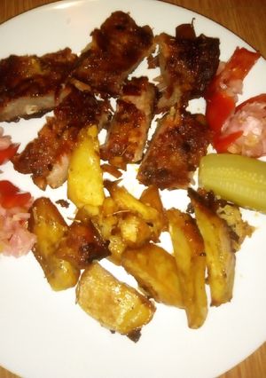 O poză a rețetei Coastă de porc marinată.