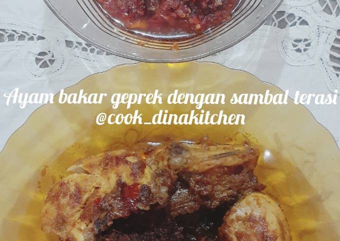 Resep Ayam Bakar Geprek dengan sambal terasi Anti Gagal
