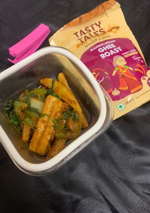 A picture of Ghee Roast baby corn.