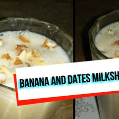 A picture of Banana and dates milkshake.