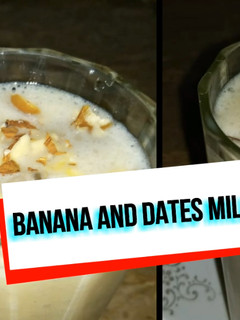 A picture of Banana and dates milkshake.