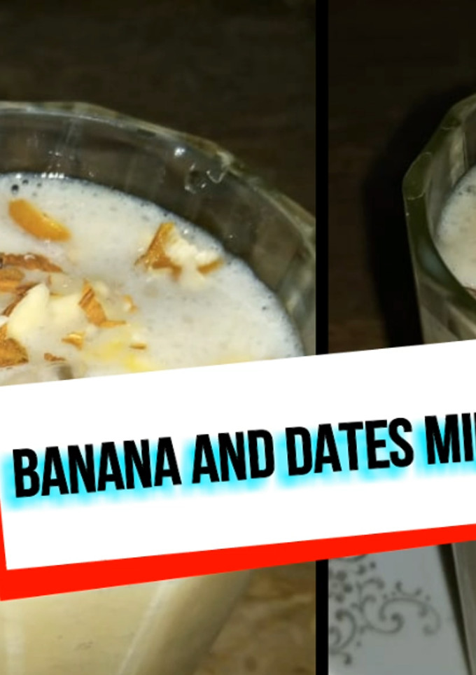 A picture of Banana and dates milkshake.