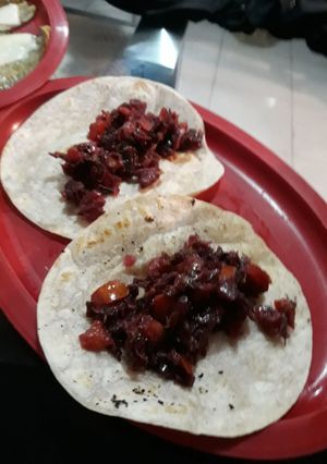 A picture of Hibiscus Flower Tacos.