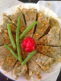 Hình của món Chả cá thác lác chiên cốm.