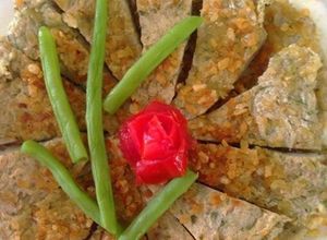 Hình của món Chả cá thác lác chiên cốm.