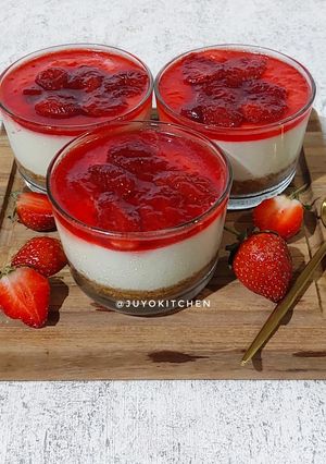 Foto resep 🍓 NO BAKE STRAWBERRY CHEESECAKE 🍓