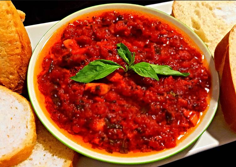 Mike's Garlic Basil Tomato Olive Oil Appetizer Mike's Garlic Basil Tomato Olive Oil Appetizer