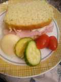 Small ham sandwich with light Philadelphia