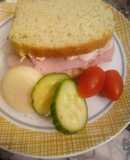 Small ham sandwich with light Philadelphia