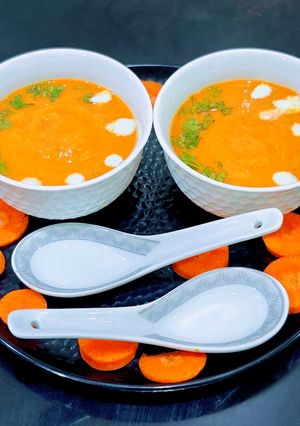 A picture of Homemade Carrot Ginger Soup.